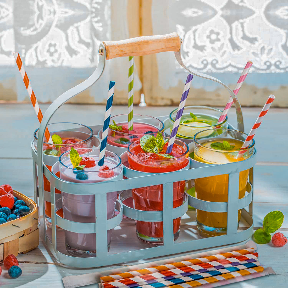 Colourful Paper Straws - Pack of 1000